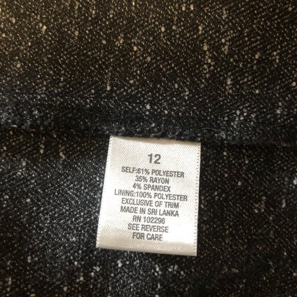 Dressbarn Dress Womens Sz 12 Black White Flecks Sleeveless V Neck Sheath Office - Picture 6 of 8